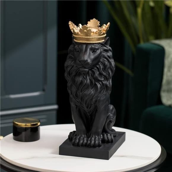 NEW - Lion Statue Outdoor Collectible Figurines - Home & Office Decor for Desk - Picture 2 of 6